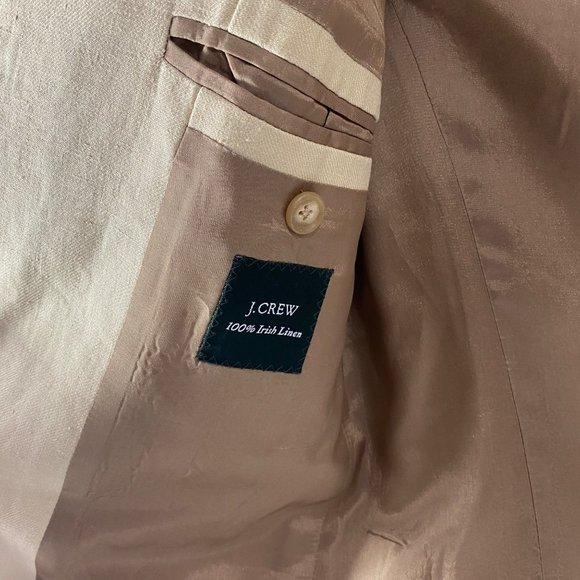 J. Crew Men's Blazer 3 Button Jacket 100% Irish Linen  Size 38R - Picture 10 of 12